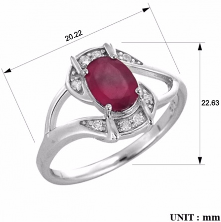 Кольцо с рубинами и фианитами из серебра (арт. 2393792)