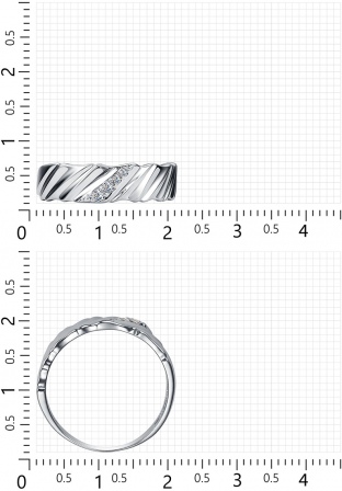 Кольцо с 4 фианитами из серебра (арт. 2410018)