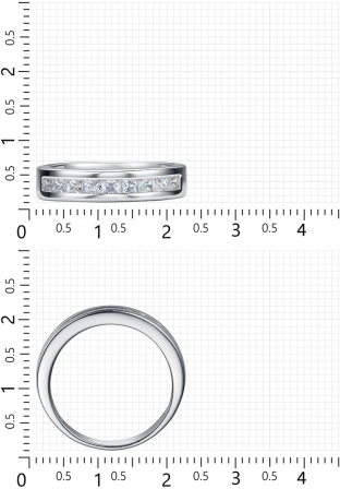 Кольцо с 9 фианитами из серебра (арт. 2410032)