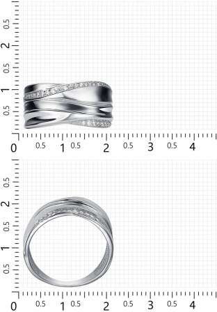 Кольцо с 24 фианитами из серебра (арт. 2410034)