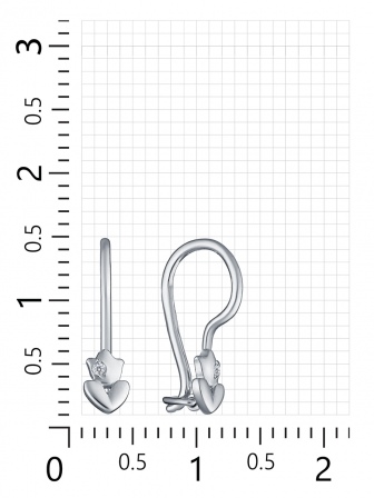 Серьги Тюльпаны с 2 фианитами из серебра (арт. 2410717)