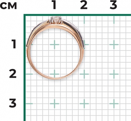 Кольцо с 1 бриллиантом из комбинированного золота (арт. 2440666)