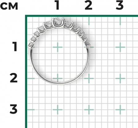 Кольцо с 11 бриллиантами из белого золота (арт. 2440888)