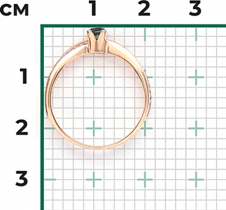 Кольцо с сапфиром и бриллиантами из красного золота (арт. 2440961)