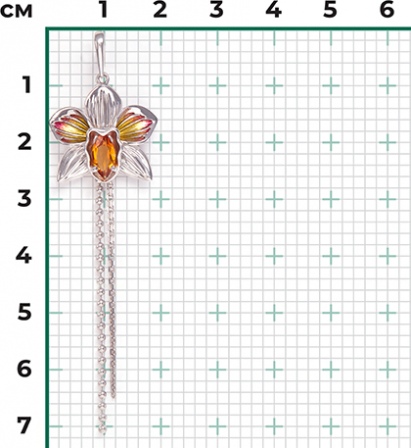 Подвеска с эмалью и цитринами из серебра (арт. 2441141)