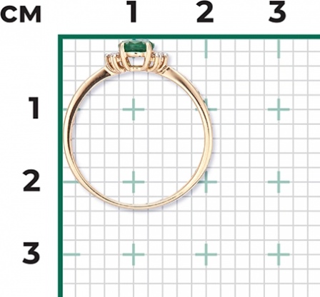 Кольцо с изумрудом и бриллиантами из красного золота (арт. 2441432)