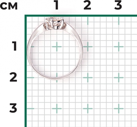 Кольцо с 1 бриллиантом из белого золота (арт. 2441647)