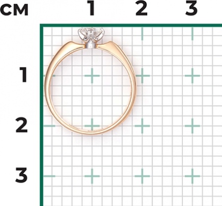 Кольцо с 1 бриллиантом из комбинированного золота (арт. 2441853)