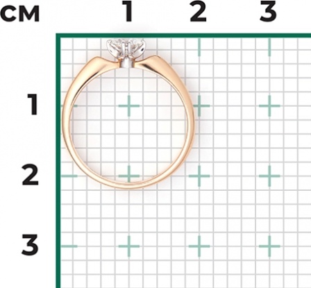 Кольцо с 1 бриллиантом из комбинированного золота (арт. 2441854)
