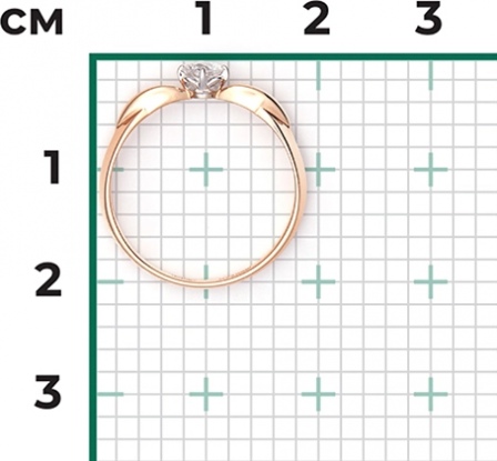 Кольцо с 1 бриллиантом из комбинированного золота (арт. 2441861)