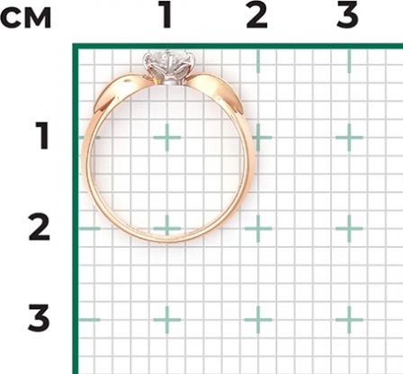 Кольцо с 1 бриллиантом из комбинированного золота (арт. 2441866)