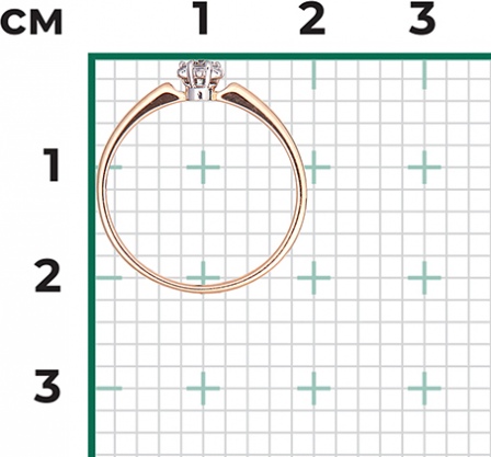 Кольцо с 1 бриллиантом из комбинированного золота (арт. 2441881)