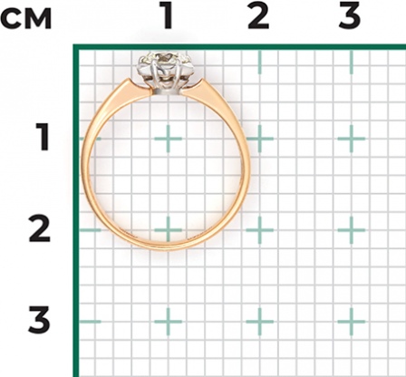 Кольцо с 1 бриллиантом из комбинированного золота (арт. 2441895)