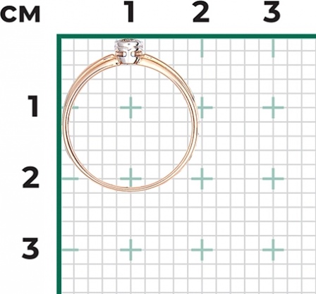 Кольцо с 1 бриллиантом из комбинированного золота (арт. 2441897)