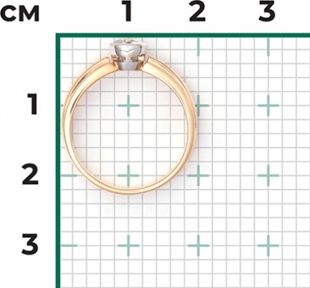Кольцо с 1 бриллиантом из комбинированного золота (арт. 2441900)
