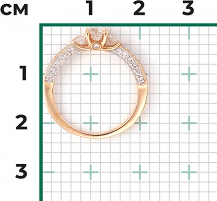 Кольцо с 41 бриллиантом из красного золота (арт. 2442093)