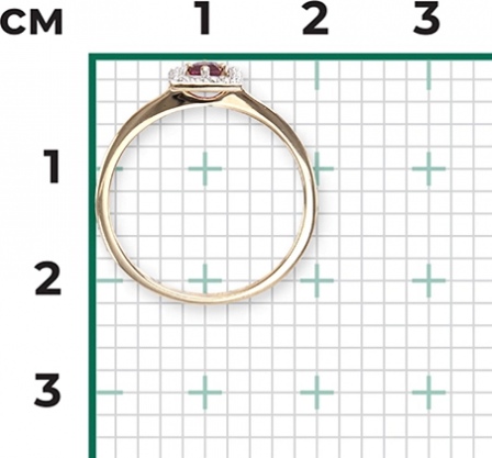 Кольцо с рубином и бриллиантами из красного золота (арт. 2442274)