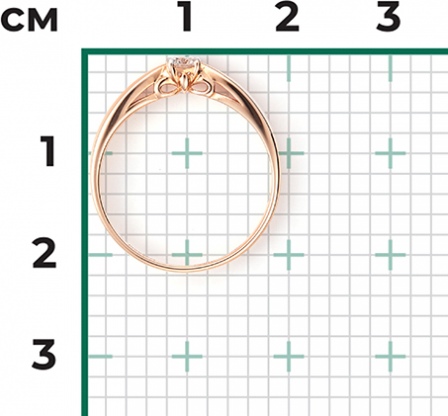 Кольцо с 1 бриллиантом из красного золота (арт. 2442408)