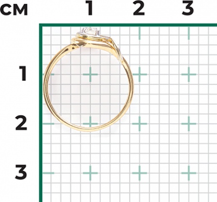 Кольцо с 1 бриллиантом из комбинированного золота (арт. 2442596)