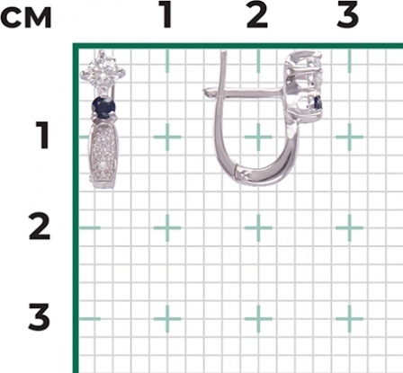 Серьги с бриллиантами и сапфирами из белого золота (арт. 2442786)