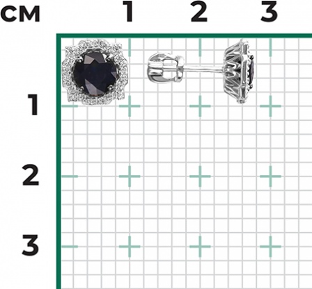 Серьги с сапфирами и бриллиантами из белого золота (арт. 2443186)