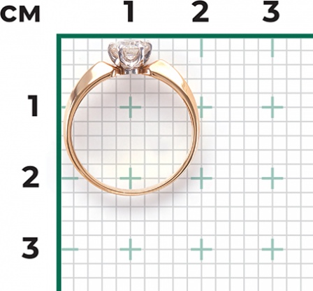 Кольцо с 1 бриллиантом из комбинированного золота (арт. 2444310)