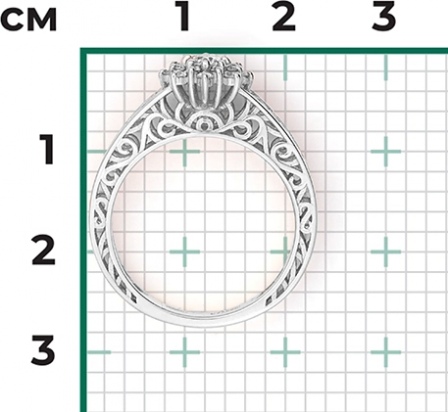 Кольцо с 17 бриллиантами из белого золота (арт. 2445024)