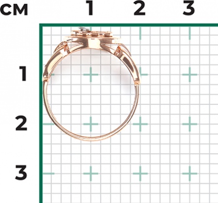 Кольцо с 3 бриллиантами из комбинированного золота (арт. 2445844)