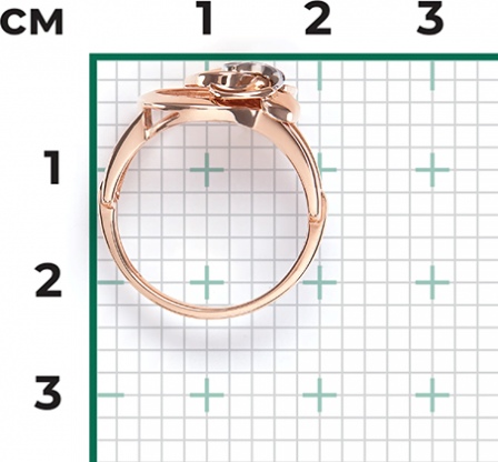 Кольцо с 3 бриллиантами из комбинированного золота (арт. 2445916)