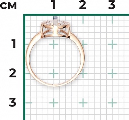 Кольцо с фианитами из комбинированного золота (арт. 2446569)