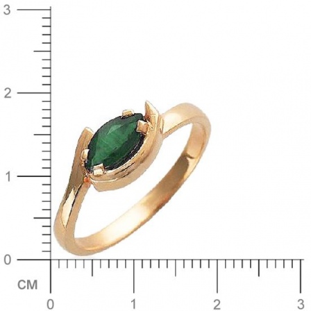 Кольцо с 1 изумрудом из красного золота  (арт. 300093)