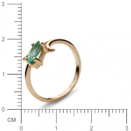Кольцо с 1 изумрудом из красного золота  (арт. 300104)