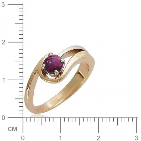 Кольцо с 1 рубином из комбинированного золота  (арт. 300138)