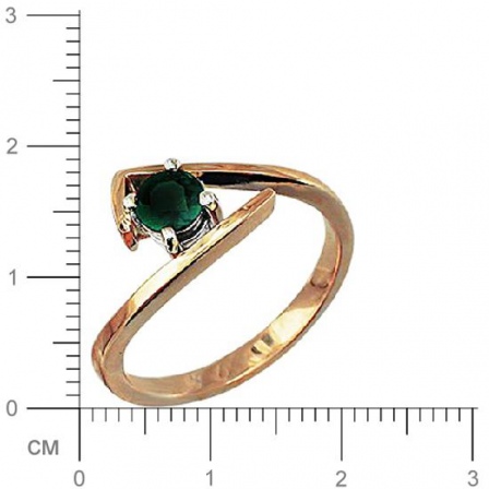 Кольцо с 1 изумрудом из комбинированного золота  (арт. 300140)