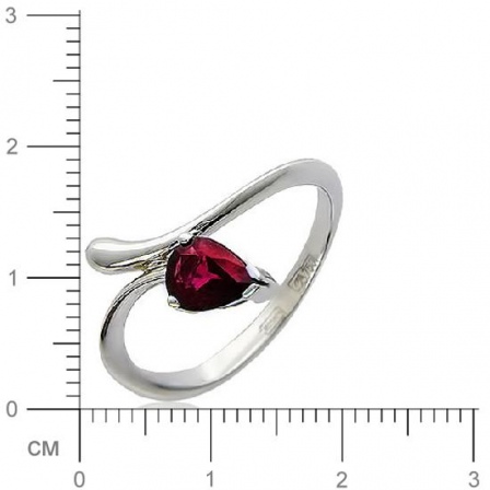 Кольцо с 1 рубином из белого золота 750 пробы (арт. 300148)