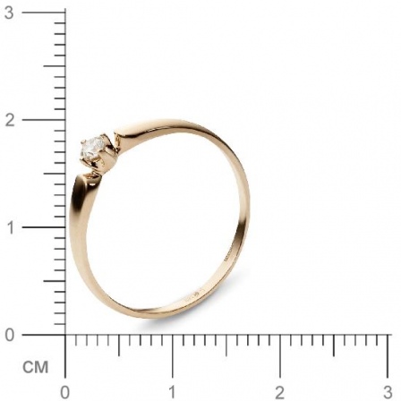 Кольцо с 1 бриллиантом из красного золота  (арт. 300168)