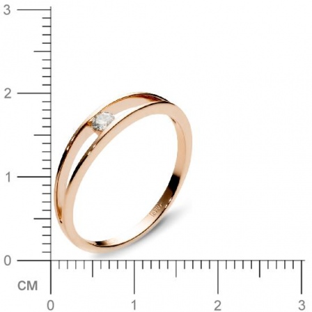 Кольцо с 1 бриллиантом из красного золота  (арт. 300175)