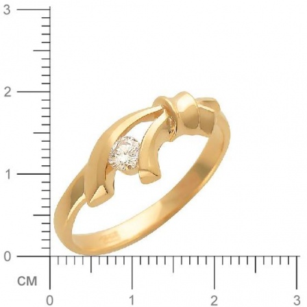 Кольцо с 1 бриллиантом из красного золота  (арт. 300178)