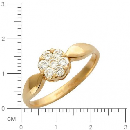 Кольцо с 7 бриллиантами из красного золота  (арт. 300189)