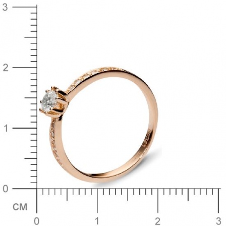 Кольцо с 13 бриллиантами из красного золота  (арт. 300198)