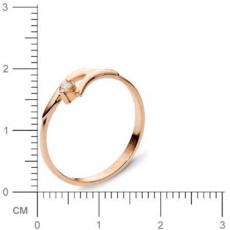 Кольцо с 1 бриллиантом из красного золота  (арт. 300221)