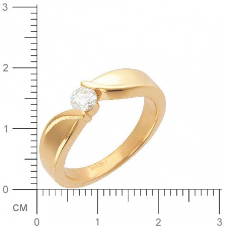 Кольцо с 1 бриллиантом из красного золота  (арт. 300231)