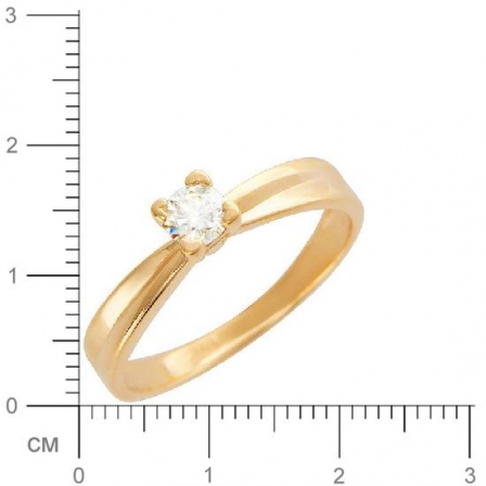 Кольцо с 1 бриллиантом из красного золота  (арт. 300235)