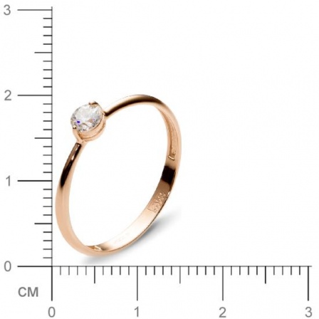 Кольцо с 1 бриллиантом из красного золота  (арт. 300239)