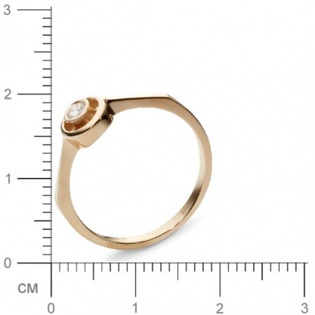 Кольцо с 1 бриллиантом из красного золота  (арт. 300248)
