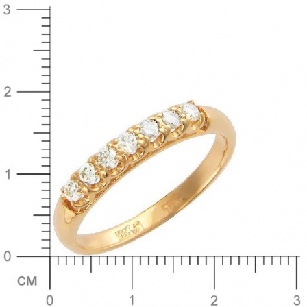 Кольцо с 7 бриллиантами из красного золота  (арт. 300250)