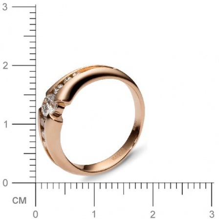 Кольцо с 7 бриллиантами из красного золота  (арт. 300270)