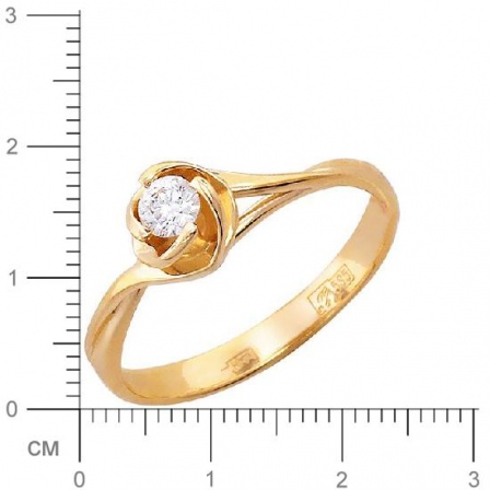 Кольцо с 1 бриллиантом из красного золота  (арт. 300281)