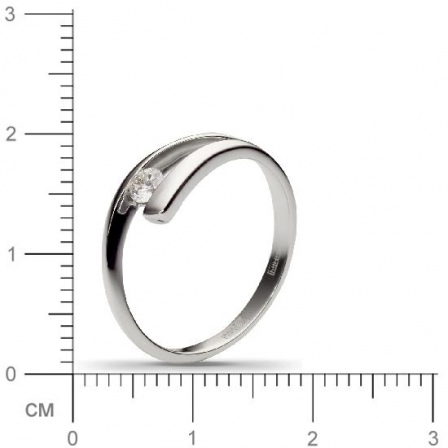 Кольцо с 1 бриллиантом из белого золота  (арт. 300290)