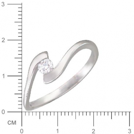 Кольцо с 1 бриллиантом из белого золота  (арт. 300291)